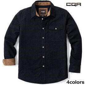 [CQR] シャツ 長袖 メンズ レギュラーフィット 厚手 耐久性 フランネル 無地 ネルシャツ ポケット付き 綿100 カジュアル (1サイズダウン) HOF113 TESLA