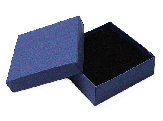 マルチジュエリーケース ギフトボックス ブルー 化粧紙 約8.7x8.7x3cm 《12個セット》青