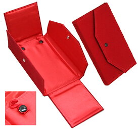 【ジュエリーケース】 ベルベット [赤色] 約180x110x20mm ケースホルダー アクセサリー ケース ボックス/BOX