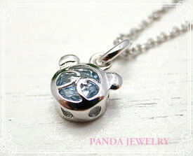 プチパンダネックレス（ブルー）/シルバー925　SV925 キュービックジルコニア PANDA JEWELRY [パンダジュエリー] p-010-n-rb