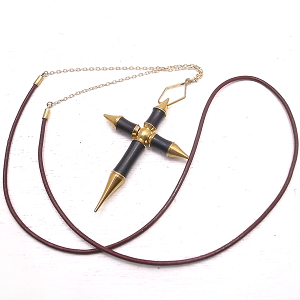 木製 十字架 ネックレス -黒檀 (コクタン)・真鍮- MASAYUKI アクセサリー 作家 ハンドメイド