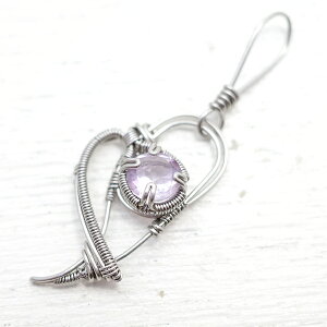 アメジストのワイヤーペンダント /ハピクリ 〜Happy Crystal Life〜 ネックレス 天然石 原石 de-14-hc-037