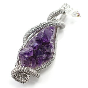 アメジストクラスター 昇り龍 コスモオーラ丸玉付 ペンダントトップ 【ラ・ワンネス】