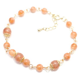 サンストーンのブレスレットアンティークテイスト 【ROSAMIRUS [ ロサミルス ] 】 ブレスレット 天然石 アクセサリー/作家/ハンドメイド