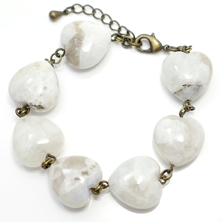 楽天市場】ムーンストーンのハート ブレスレット 【GEM accessory 