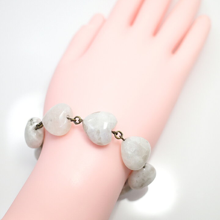 楽天市場】ムーンストーンのハート ブレスレット 【GEM accessory 