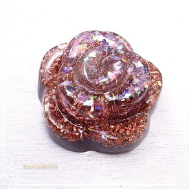 オルゴナイト バラ型 （パープル） 薔薇 パワーストーン 天然石 水晶 [わんだふるはうす] スピリチュアル 開運 癒し 浄化 幸運