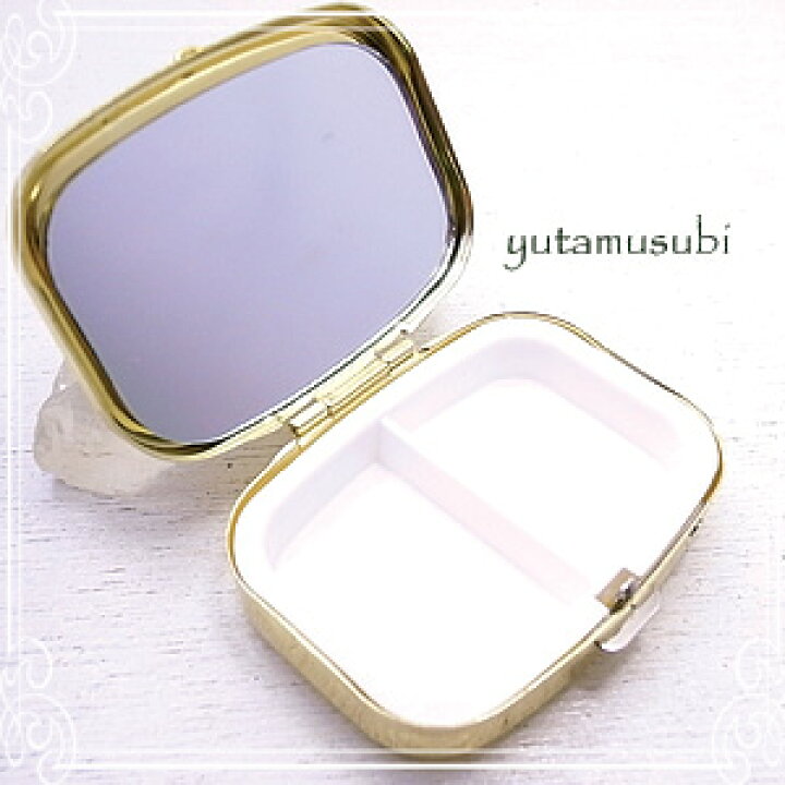 楽天市場】アンティーク ピルケース(鏡あり) 【古切手】ゴールドカラー  