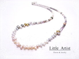 花冠 ネックレス シルバー 淡水パール 天然石 アクセサリー 作家 Little Artist リトルアーティスト la-06