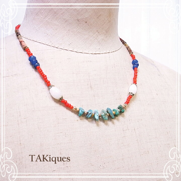 楽天市場】【TAKiques】アンティークガラスビーズホワイトハート 