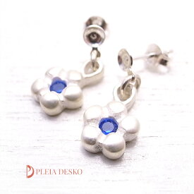 銀花─人工サファイア─(ピアス) シルバー1000/925 PLEIA DESKO [ プレア デスコー ]