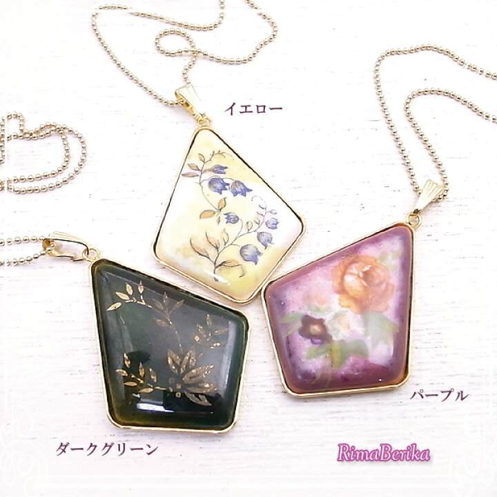 楽天市場】転写七宝のペンダント[3色あり] ハンドメイド 作家 
