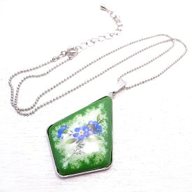 転写七宝のペンダント[3色あり] ハンドメイド 作家 アクセサリー 七宝焼き ミルフィオリ ベネチアンガラス