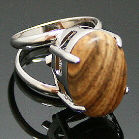 天然石 リング 指輪 フリーサイズ オーバルカボション ピクチャージャスパー シルバーカラー 約13x18mm