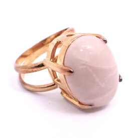 天然石 リング 指輪 フリーサイズ オーバルカボション サンストーン ゴールドカラー 約17x22mm