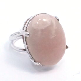 天然石 リング 指輪 フリーサイズ オーバルカボション サンストーン シルバーカラー 約17x22mm