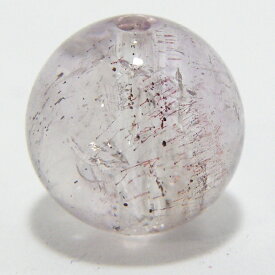 レピドクロサイトインクォーツ(Lepidocrocite in quartz)　ビーズ/貫通穴あり　約10mm 水晶　 アクセサリー　ハンドメイド 　高品質ビーズ　粒売り