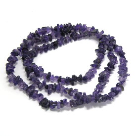アメジスト 【さざれビーズ】 長さ 85cm前後 《1本》 チップビーズ AB 紫色系