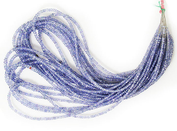 楽天市場】タンザナイト 【カットビーズ】 約3x1.2mm《1/4連 約10cm 