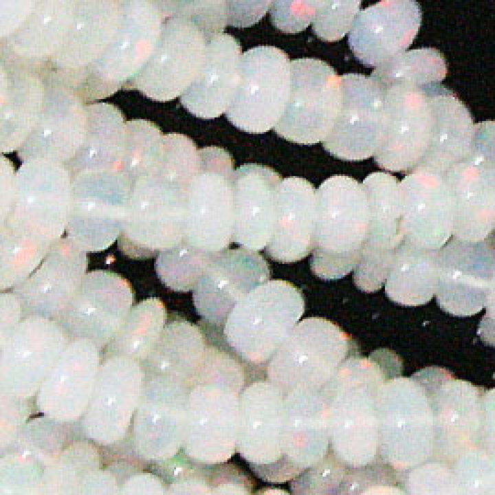 楽天市場】オパール 【ロンデルビーズ】 約3x1.5 - 5.5x3.4mm 《1/4連 