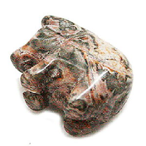 レオパードスキンジャスパー 【天然石パーツ】 置物 パーツ ぶた ブタ 豚 約20x15x10mm 《1個》