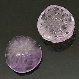 アメジスト 【天然石パーツ】 彫刻パーツ いろいろなパーツ 約10x10x5mm 《1個》