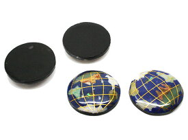 ラピスラズリ 【合成パーツ】 地球儀平型パーツ いろいろなパーツ 約30x30x7mm 《1個》