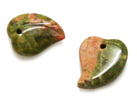 ユナカイト 【天然石パーツ】 葉っぱ型 リーフ 約10x8x2mm 《1個》