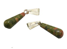 ユナカイト 【天然石チャーム】 ドロップ型 チャームパーツ 約16x6x6mm 《1個》