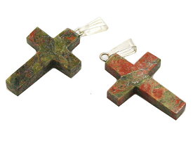 ユナカイト 【天然石チャーム】 クロス型 チャームパーツ 約25x18x4mm 《1個》