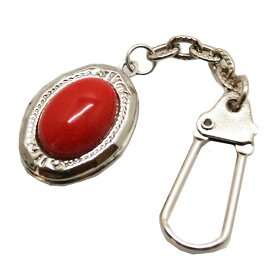 コーラル（合成）赤 【天然石 キーホルダー】 ロケット 約10x15mm 《1個》　遺骨 メモリアル