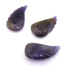 アメジスト 天然石パーツ 【天使の羽】 約12x5x5mm 3個セット
