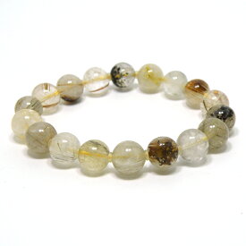 ルチルクォーツ 約10mm 【1点もの ブレスレット】 天然石 パワーストーン gs-sp-7776