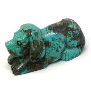 ターコイズ/イヌいぬ犬/約60x25x28mm/1点もの彫刻