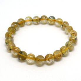 ルチルクォーツ ブレスレット 1点もの 粒約8mm 約15cm 天然石