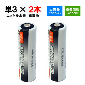 iieco 充電池 単3 充電式電池 2本セット 2500mAh 4本ご注文ごとに収納ケース1個おまけ付 【メール便送料無料】 | ニッケル水素電池 充電式乾電池 電池 充電 充電電池 セット 単三 ニッケル水素充電池 充電式 ニッケル水素 単三電池 単3電池 2本 単三乾電池 drycell-s3-2set