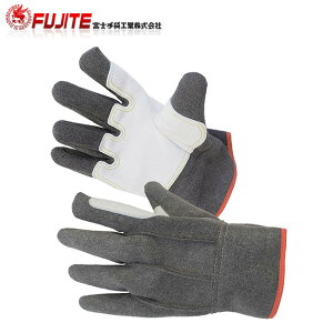 富士手袋 056 天牛コンフォート 大判牛床革当付 10双セット|牛床革当て ケブラー糸 強度アップ マイクロファイバー 快適グリップ 作業用手袋 ブラック M‐LL