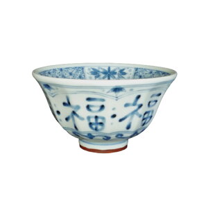 ごはん茶碗(大) 藍凛堂シリーズ 染付 福福 大平 うすかる 日本製(美濃焼) 磁器