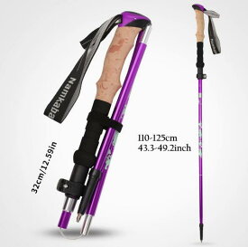 トレッキングポール 2本セット 選べる熊よけ鈴 アルミ製 SGマーク取得 キット付き 収納袋付き 軽量220g 最少56.5cm キャップ付き 登山杖 登山用品
