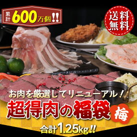 肉 福袋【梅】 ウチニクBase 福袋 ローストビーフ あぶくま三元豚 モモしゃぶ メンチカツ 北海道牛 ハンバーグ 塩麹鶏ハム 送料無料 豚 牛 お肉 御歳暮 お歳暮 内祝い プレゼント 年末年始 クリスマス