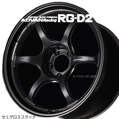 【中古】 新品 ADVAN Racing RG-D2 18x10.5J 114.3 引出物 +15 セミグロスブラック 5H