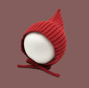 メール便送料無料  ベビー帽子 ベビーボンネット あご紐 紐付き ニット帽子 赤ちゃん帽子 女の子 耳カバー 新生児のボンネット 子供帽子 洗える 月齢フォト ギフト プレ