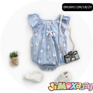 クーポン配布中♪【即納】★jimaxbaby福袋5点3680円★60cm/80cm メール便送料無料 可愛い ベビー服 ロンパース オールインワン 犬柄  リボン付き フレア サロペット ノースリーブ