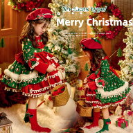 女の子 クリスマスワンピース クリスマス コスプレ衣装 可愛い ロリータワンピース プリンセス風 ボリュ…