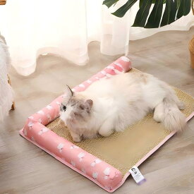 ペットベッド 夏 猫用 ベッド 猫マット ござ ペット ソファー 暑さ対策 猫 寝台 涼感マット ゴザマット 接触冷感 通気 対策 熱中症