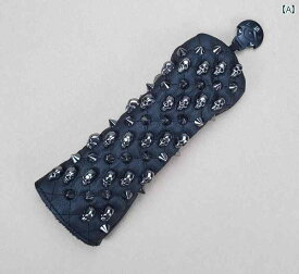 ゴルフクラブカバー おしゃれ ヘッド 保護 キャップ ユニバーサル シンプル スカル スパイク スタッズ 緑 黒 白