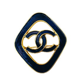 CHANEL シャネル ココマーク ブルー×ゴールド ブローチ 93C ピンブローチ 管理番号：9733