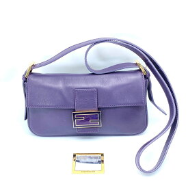 FENDI フェンディ マンマバケット ショルダーバッグ レザー パープル 紫 ゴールド金具 管理番号：9396