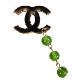 CHANEL シャネル ココマーク ブローチ ブラック 緑 管理番号：10176