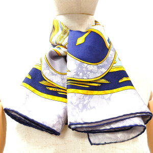 HERMES エルメス スカーフ シルク カレ90 CARPE DIEM 今日一日を楽しむ ブルー 管理番号:10221